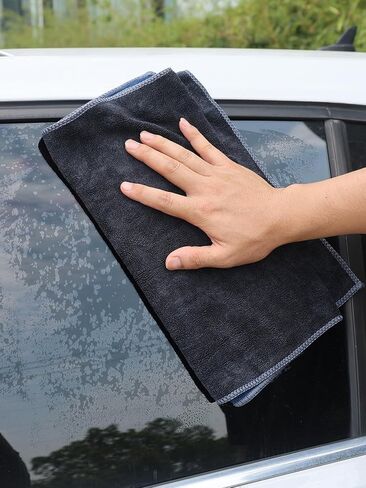 Microfiber Car Wash Towel Super Absorbency Cleaning Cloth Double-Sided Premium Thickened Soft Towel Auto Care Detail Tool (Medium) in Saudi Arabia