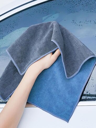 Microfiber Car Wash Towel Super Absorbency Cleaning Cloth Double-Sided Premium Thickened Soft Towel Auto Care Detail Tool (Medium) in Saudi Arabia