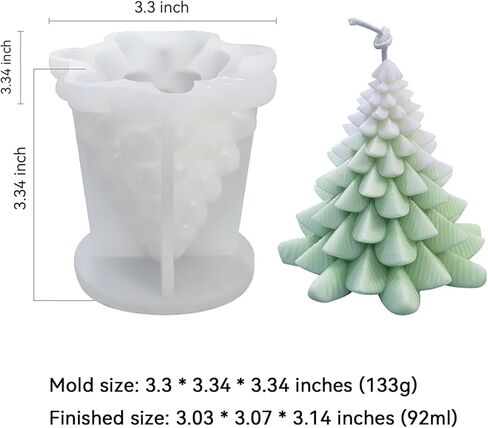 3D Christmas Tree Silicone Mold for Resin Epoxy Casting, DIY Xmas Ornament Candles Wax Soap Baking Plaster Clay Craft Molds, Holiday Festival Decoration Gift Making Supplies in Saudi Arabia
