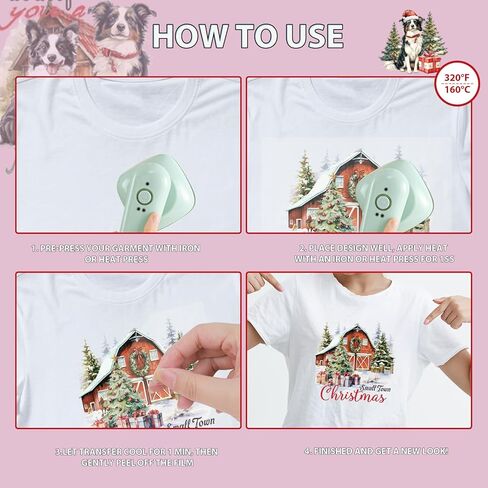 Christmas Iron on Transfer for Tshirts - 30Pcs Dtf Transfers Ready to Press, Pink Merry Christmas Iron Patches Decals, Xmas Santa Heat Sublimation Stickers for DIY Crafts Clothes Bags Pillows in Kuwait