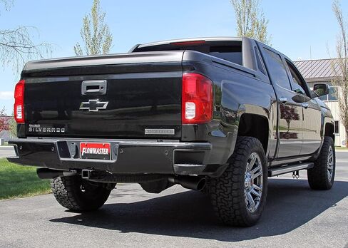 Flowmaster 717988 FlowFX Cat-Back Exhaust Kit 3.5 to 2.5 Inch Dual Side Exit Stainless 4 Inch Black Tips Compatible with 2011-2018 Chevy Silverado GMC Sierra 1500 6.2L 2/4WD all Wheelbases in Saudi Arabia