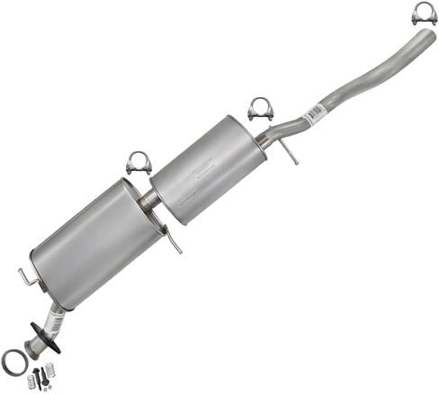 Exhaust Front & Rear Muffler w/Extension Pipe Kit Compatible for 2006-2010 Ford Explorer 4.6L | Stainless Steel | Northeastern Exhaust | Free Gasket, Spring bolt Kit, and Clamps Included in Saudi Arabia