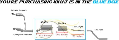 Exhaust Front & Rear Muffler w/Extension Pipe Kit Compatible for 2006-2010 Ford Explorer 4.6L | Stainless Steel | Northeastern Exhaust | Free Gasket, Spring bolt Kit, and Clamps Included in Saudi Arabia