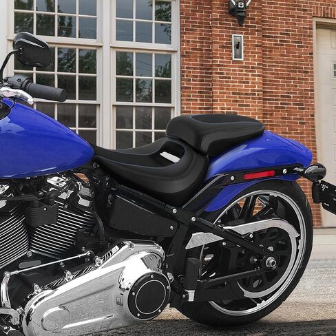 نسخة. مقعد سوفتيل جلدي من رايدر مكون من قطعتين مناسب لدراجة Harley Softail Breakout FXBR FXBRS 2018-2023، أسود in Kuwait