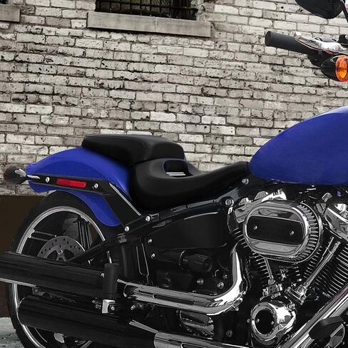 نسخة. مقعد سوفتيل جلدي من رايدر مكون من قطعتين مناسب لدراجة Harley Softail Breakout FXBR FXBRS 2018-2023، أسود in Kuwait
