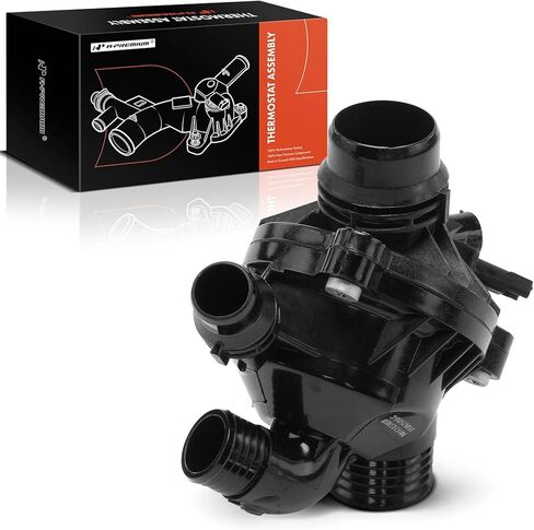 A-Premium Engine Coolant Thermostat Housing Assembly Compatible with BMW X5 135i 335i 2011-2013, X1 2012-2015, X6 2011-2014, 335i xDrive 2009-2013, 135is 2013, 3.0L, Replaces # 11537601158 in Saudi Arabia