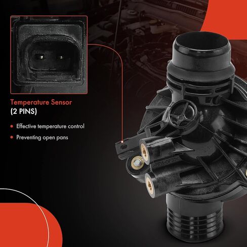 A-Premium Engine Coolant Thermostat Housing Assembly Compatible with BMW X5 135i 335i 2011-2013, X1 2012-2015, X6 2011-2014, 335i xDrive 2009-2013, 135is 2013, 3.0L, Replaces # 11537601158 in Saudi Arabia