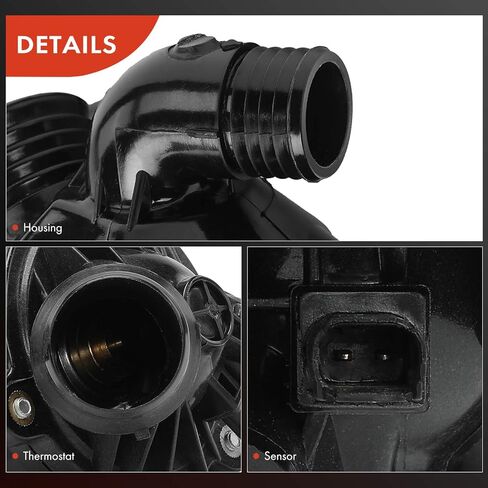 A-Premium Engine Coolant Thermostat Housing Assembly Compatible with BMW X5 135i 335i 2011-2013, X1 2012-2015, X6 2011-2014, 335i xDrive 2009-2013, 135is 2013, 3.0L, Replaces # 11537601158 in Saudi Arabia