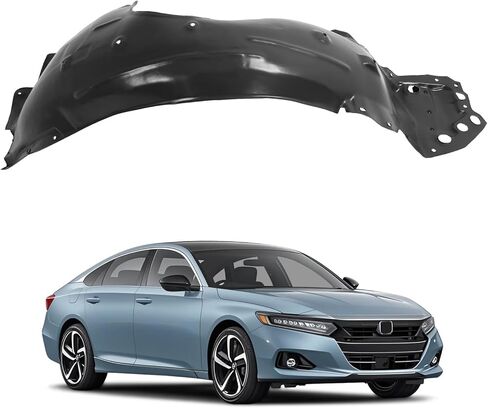 بطانة الحاجز الأمامي الأيمن من ECOTRIC متوافقة مع 2018-2022 Honda Accord Sedan استبدال لـ 74100TVAA00 HO1249180 بطانة العجلة الداخلية سبلاش جانب الركاب in Saudi Arabia