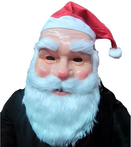 Realistic Santa Claus Mask with Hat,Full Face Old Man Mask,Funny Christmas Mr&Mrs Santa Claus Masks Fancy Dress for Halloween Carnival Costume Party in Saudi Arabia