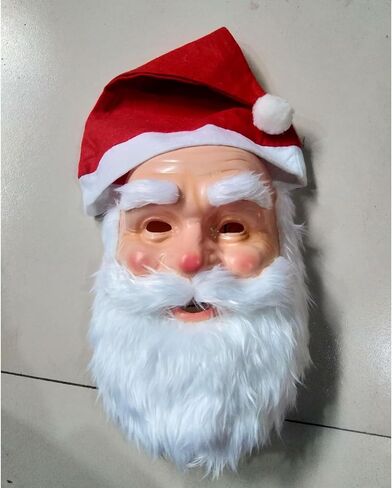 Realistic Santa Claus Mask with Hat,Full Face Old Man Mask,Funny Christmas Mr&Mrs Santa Claus Masks Fancy Dress for Halloween Carnival Costume Party in Saudi Arabia
