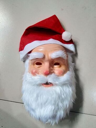 Realistic Santa Claus Mask with Hat,Full Face Old Man Mask,Funny Christmas Mr&Mrs Santa Claus Masks Fancy Dress for Halloween Carnival Costume Party in Saudi Arabia