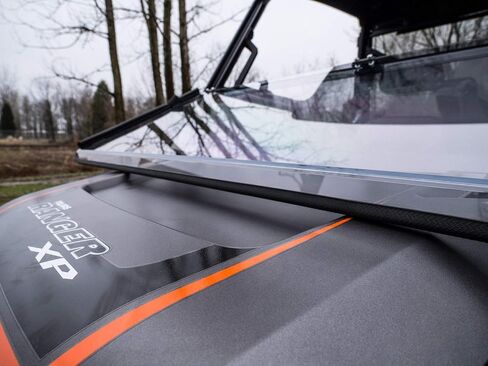 الزجاج الأمامي SuperATV المقاوم للخدش القابل للطي/الطي 2 في 1 لعام 2013+ Polaris Ranger XP 900/2014+ Polaris Ranger XP 900 Crew | بولي كربونات بسمك 1/4 بوصة أقوى 250 مرة من الزجاج | صنع في الولايات المتحدة الأمريكية in Saudi Arabia