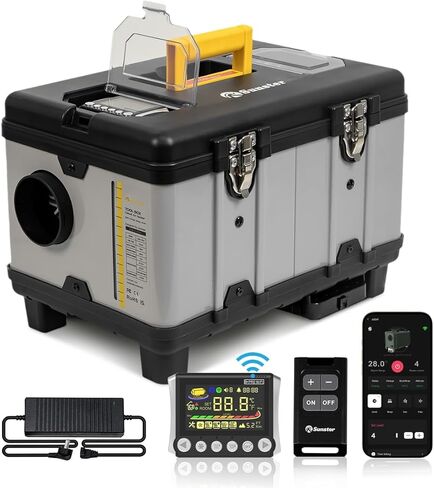 Diesel Air Heater Wifi Smart App, 8KW 12V/24V/110V TOOLBOX Parking Heater with LCD Panel, Auto Start- Stop, Ventilation, Low Energy, 5500m Adaptive Plateau Heaters For Car RV Camper Tent Home in Kuwait