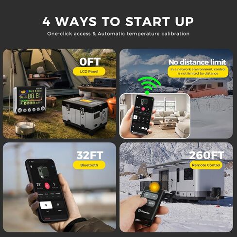 سخان الهواء الديزل واي فاي التطبيق الذكي، 8KW 12V / 24V / 110V سخان وقوف السيارات TOOLBOX مع لوحة LCD، بدء التشغيل التلقائي، التهوية، الطاقة المنخفضة، سخانات الهضبة التكيفية 5500 متر للسيارة RV Camper Tent Home in Kuwait