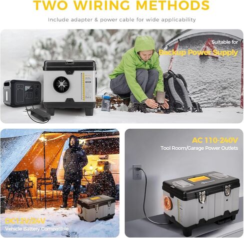سخان الهواء الديزل واي فاي التطبيق الذكي، 8KW 12V / 24V / 110V سخان وقوف السيارات TOOLBOX مع لوحة LCD، بدء التشغيل التلقائي، التهوية، الطاقة المنخفضة، سخانات الهضبة التكيفية 5500 متر للسيارة RV Camper Tent Home in Kuwait