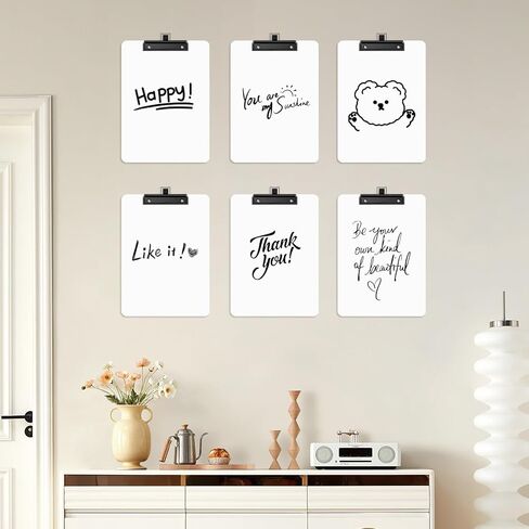 2 Pack Dry Erase Wood Clipboard with Pen Holder, 9 x 12.5'' Double-Sided White Board for Classroom, Kid, Hardboard Clip Board 8.5x11'' with Low Profile Black Clip, Office & School Supply in Kuwait