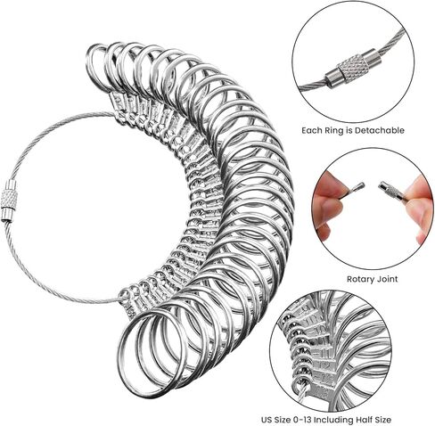 مجموعة أدوات قياس حجم الخاتم من ميوو، أجهزة قياس حلقية مع أدوات قياس حجم حلقة مغزل حجم الإصبع لقياس حجم المجوهرات، 3 قطع in Kuwait