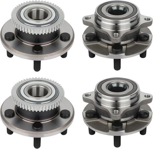SCITOO Front 513346 and Rear 512517 4PC Wheel Hub Bearing for 2015-2020 for Ford Mustang 2.3L 3.7L 5.0L 5 Lugs w/ABS in Saudi Arabia