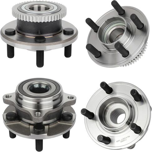 SCITOO Front 513346 and Rear 512517 4PC Wheel Hub Bearing for 2015-2020 for Ford Mustang 2.3L 3.7L 5.0L 5 Lugs w/ABS in Saudi Arabia