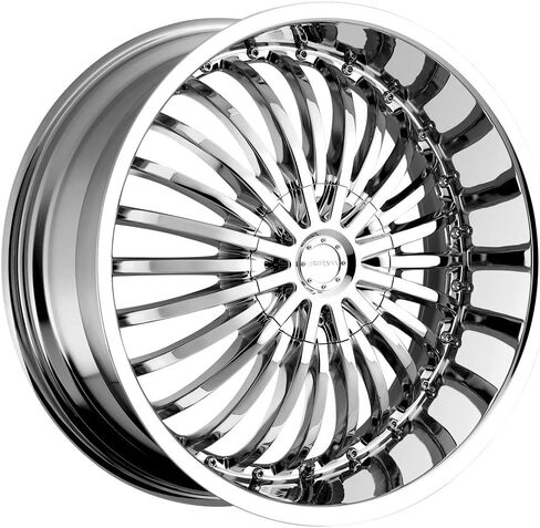 STRADA SPINA Custom Wheel - 20x8, 40 Offset, 5x114.3 Bolt Pattern, 74.1mm Hub - Chrome Rim in Kuwait