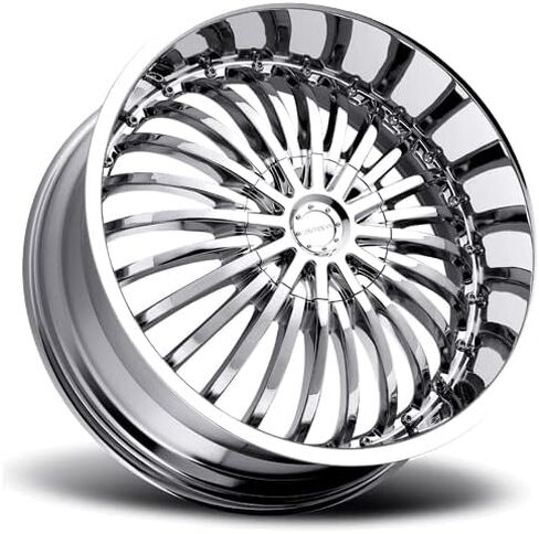 STRADA SPINA Custom Wheel - 20x8, 40 Offset, 5x114.3 Bolt Pattern, 74.1mm Hub - Chrome Rim in Kuwait