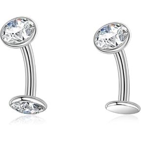 G23 Titanium Belly Button Rings Set 14g Curved Barbell Long/Short Navel Ring Round Cz Cute Navel Piercing Jewelry 6-14mm
