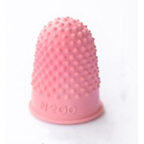 AUMACHEN Thimble Protectors 5Pcs, Finger Protectors, Rubber Fingers Thimble Guard Tips Caps Pads Cover Craft Finger Tip Sewing Counting Protector for Embroidery, Sewing, Cutting (Pink)
