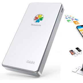 iDiskk 【قرص صلب خارجي معتمد من MFI بسعة 4 تيرابايت لأجهزة iPhone وiPad (جميع الموديلات) Android Mobile وMacBook وWindows PC، محرك أقراص Photo Stick إلى Bacukp الصور/مقاطع الفيديو والملفات وiPhone Photo Stick 4 تيرابايت in Kuwait