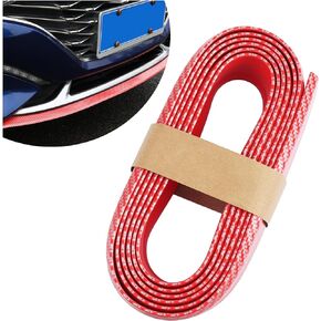 8.2Ft Car Front Bumper Lip Strip,Anti-Scratch Rubber Front Lip Spoiler for Side Skirts,Bumpers,Universal Trunk Spoiler Lip Car Exterior Accessories for Car Truck SUV (Black)