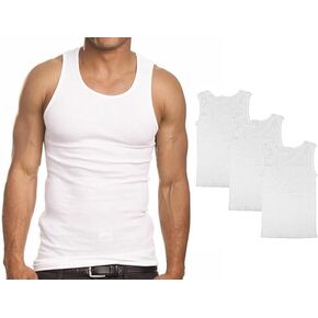 Exgreem Men's 100% Cotton Undershirts (Tank Tops, Crew Neck Shirt) Athletic Men's 3-6 Packs