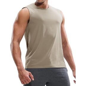 MIER Men's Tank Tops Cotton Sleeveless Muscle Shirts for Workout Running Athletic Gym Lounge Casual, Breathable
