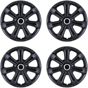 I1MOTOR 15 Inch Hubcaps Set of 4 15'' Wheel Rim Cover Universal R15 Hub Caps Replacement ABS Material Exterior Accessories for Car Pickup Truck SUV, Black Lacquer