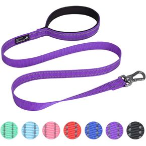 مقود تدريب الكلاب الممتاز من النايلون القوي والمتين، حبل جر بطول 4 أقدام وعرض 3/4 بوصة مع مقبض للكلاب الصغيرة (أحمر) in Kuwait