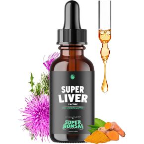 SUPERBONSAI Super Liver Support with Milk Thistle - All Natural Liver Cleanse Detox & Repair Aid - Doctor-Formulated Liver Supplement - Liquid Herbal Supplements for Liver Health - 1 Month Supply