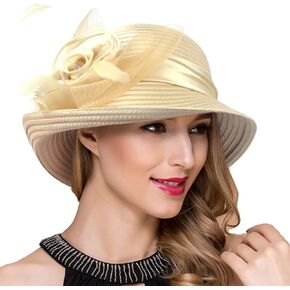 Women Kentucky Derby Church Dress Bucket Hat Fascinators Bridal Tea Party Wedding Hat