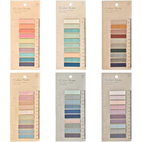 1200 Pcs Sticky Annotation Tabs Morandi Sticky Note Tabs Writable and Translucent Reminder Tabs with Ruler for Marking Page Notes Book Files