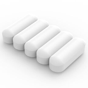 5-Pack Stir Bar Set, 40 mm PTFE-Coated Magnetic Stirring Bars White Laboratory Stir Mixer for Stirrers, 5 PK