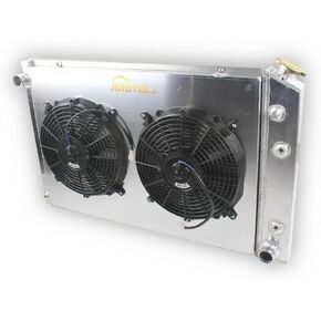 JOIUYOLJ Full Aluminum Radiator 3 Row with Fan Shroud Radiator For 1973-1991 Che vy GMC Che vrolet C/K 10/20/30 K5 C25 G2500 V1500 P35 Pickup Blazer Suburban V8 Engine