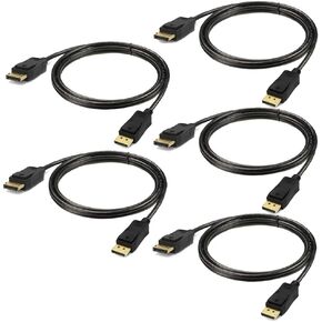 كابل UKYEE DisplayPort بطول 6 أقدام 5 حزم، سلك شاشة منفذ عرض (DP) [4K@60 هرتز، 2K@165 هرتز، 2K@144 هرتز، 1440P@144 هرتز، V1.2]