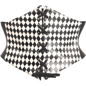 Daisy corsets Womens Lavish Black/White Diamond Lace-up Corset Belt CincherCorset