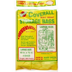 Warp Brothers CB-40 Banana Bags Storage Bags, 40-Inches by 72-Inches, 4-Count, Yellow, Yellow, 1