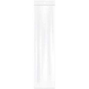 Piokio 3" x 12" Clear Zipper Reclosable Plastic Bags, Necklace Bags with Hang Hole, 2 Mil (Pack of 100) for Packaging & Shipping Incense, Necklaces & Jewelry