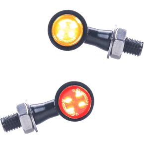 LIUJJYH Universal Motorcycle Rear LED Turn Signals, Mini Brake Tail Lights Compatible with Harley Kawasaki Triumph Suzuki Honda Yamaha