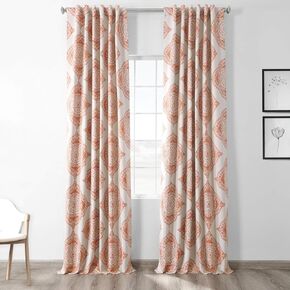 HPD Half Price Drapes Printed Room Darkening Curtains 50 X 63 (1 Panel), BOCH-KC27-63, Henna