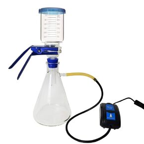Labnique Glass Vacuum Filtration Distillation Apparatus with Compact Vacuum Pump, 500 ml