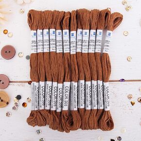 12 Skeins ThreadArt Premium Egyptian Long Fiber Cotton Embroidery Floss | Bright Green | 6 Strand Divisible Thread 8.75yds Each For Hand Embroidery, Friendship Bracelets, Cross stitch and Crafts