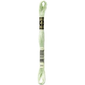 DMC 117-369 Mouline Stranded Cotton Six Strand Embroidery Floss Thread, Light Pistachio Green, 8.7-Yard