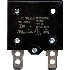 weelye 1Pcs 30A 125/250Vac 50Vdc Automatic Reset Relay Thermal Switch Circuit Breaker Current Overload Protector for Children Riding Electric Car Accessories