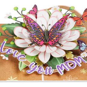 Paper Love Frndly 3D Mothers Day Pop Up Card, Best Mom Ever, For Mother, Wife, Anyone - 100% Recycled and Eco-Friendly - 8" x 6" Cover - Includes Envelope and Note Tag